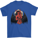 Devil Woman Guitar Death Heavy Metal Rock Mens T-Shirt 100% Cotton Royal Blue