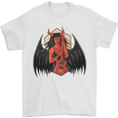 Devil Woman Guitar Death Heavy Metal Rock Mens T-Shirt 100% Cotton White