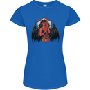 Devil Woman Guitar Death Heavy Metal Rock Womens Petite Cut T-Shirt Royal Blue