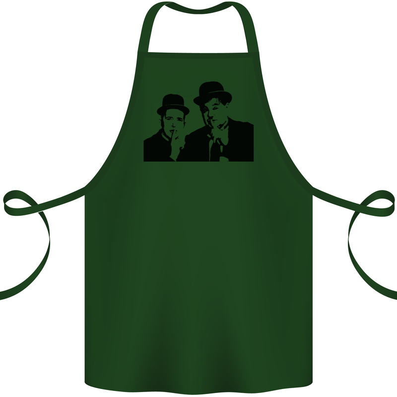 Dick and Doof Aka Laurel & Hardy Cotton Apron 100% Organic Forest Green