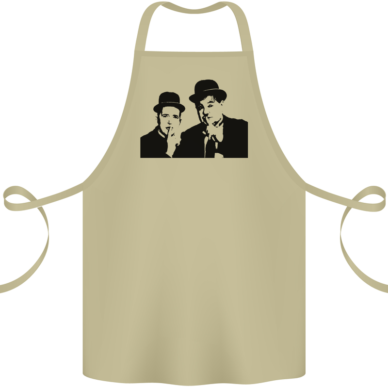 Dick and Doof Aka Laurel & Hardy Cotton Apron 100% Organic Khaki