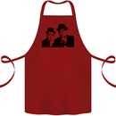 Dick and Doof Aka Laurel & Hardy Cotton Apron 100% Organic Maroon