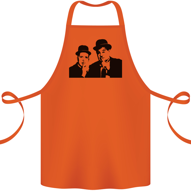 Dick and Doof Aka Laurel & Hardy Cotton Apron 100% Organic Orange
