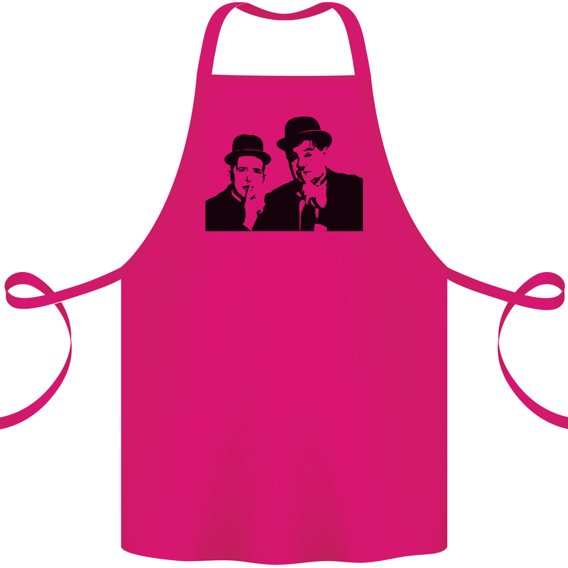 Dick and Doof Aka Laurel & Hardy Cotton Apron 100% Organic Pink