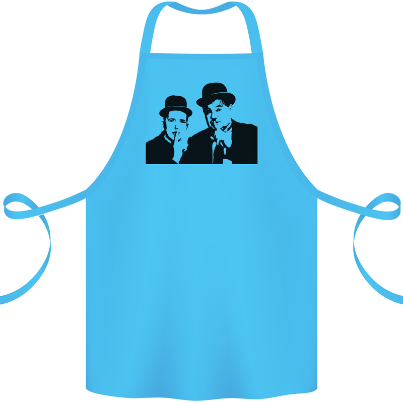Dick and Doof Aka Laurel & Hardy Cotton Apron 100% Organic Turquoise