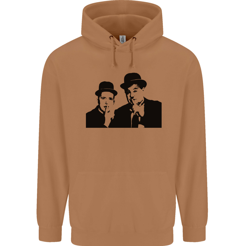 Dick and Doof Aka Laurel & Hardy Mens 80% Cotton Hoodie Caramel Latte