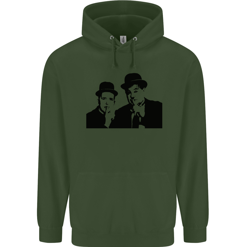 Dick and Doof Aka Laurel & Hardy Mens 80% Cotton Hoodie Forest Green