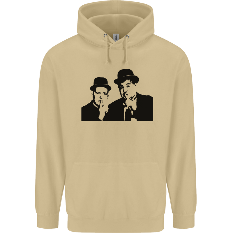 Dick and Doof Aka Laurel & Hardy Mens 80% Cotton Hoodie Sand