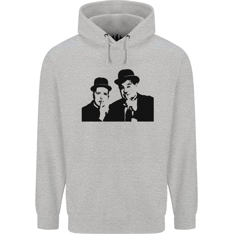 Dick and Doof Aka Laurel & Hardy Mens 80% Cotton Hoodie Sports Grey