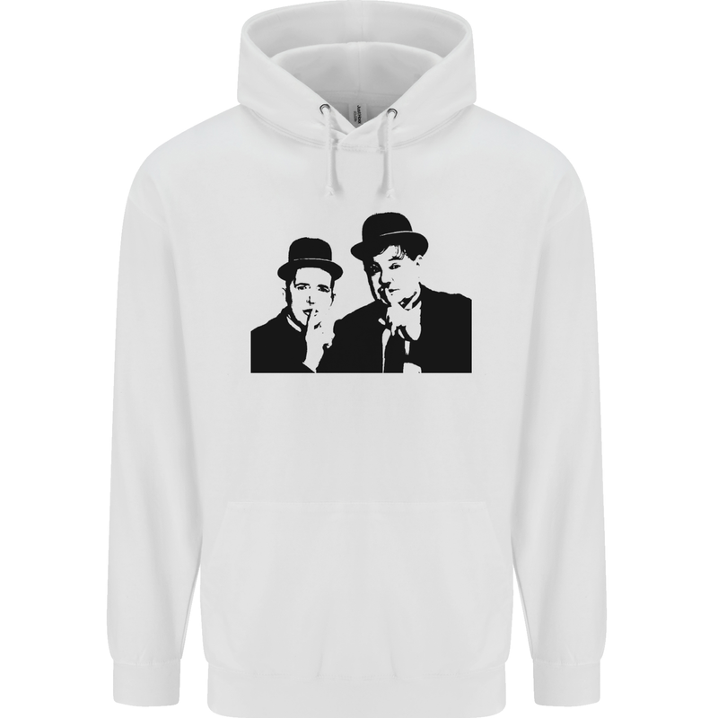 Dick and Doof Aka Laurel & Hardy Mens 80% Cotton Hoodie White