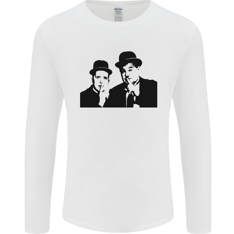 Dick and Doof Aka Laurel & Hardy Mens Long Sleeve T-Shirt White
