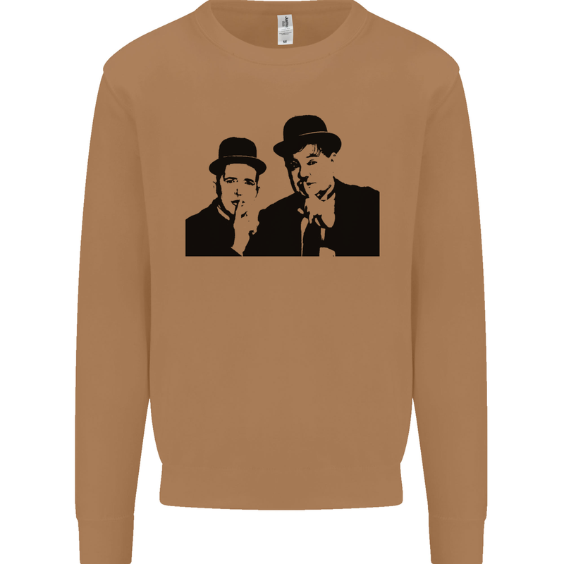 Dick and Doof Aka Laurel & Hardy Mens Sweatshirt Jumper Caramel Latte