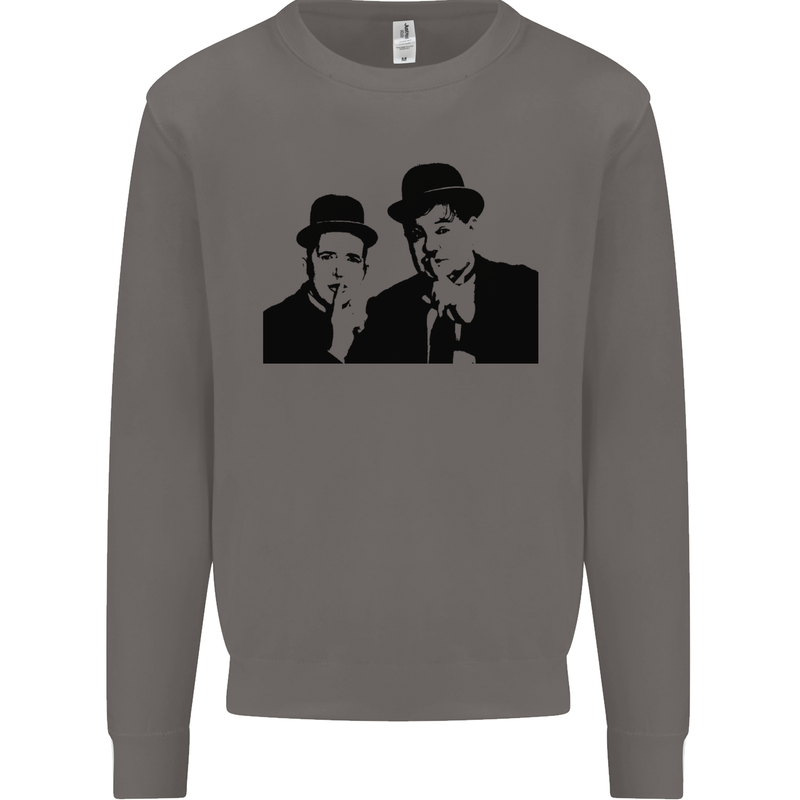 Dick and Doof Aka Laurel & Hardy Mens Sweatshirt Jumper Charcoal
