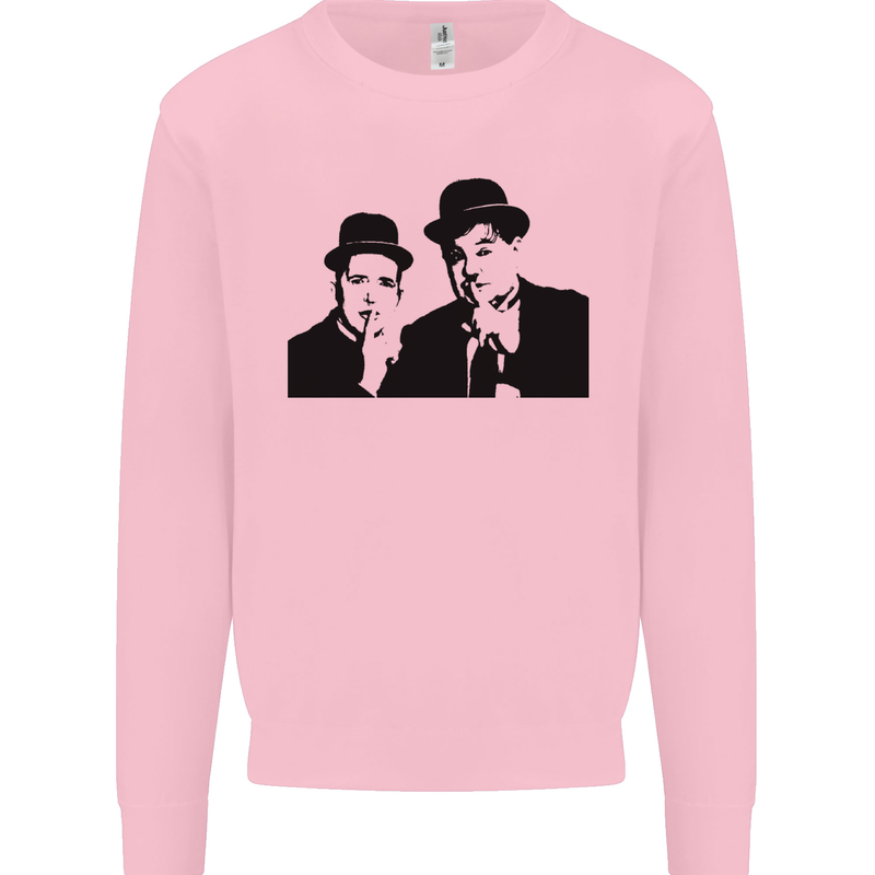 Dick and Doof Aka Laurel & Hardy Mens Sweatshirt Jumper Light Pink