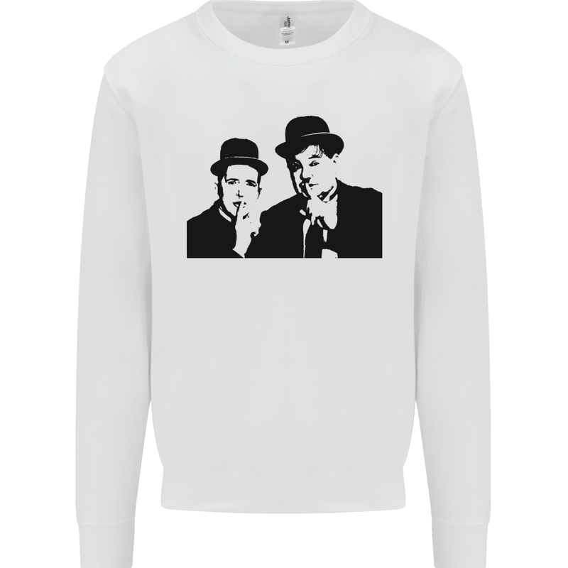 Dick and Doof Aka Laurel & Hardy Mens Sweatshirt Jumper White