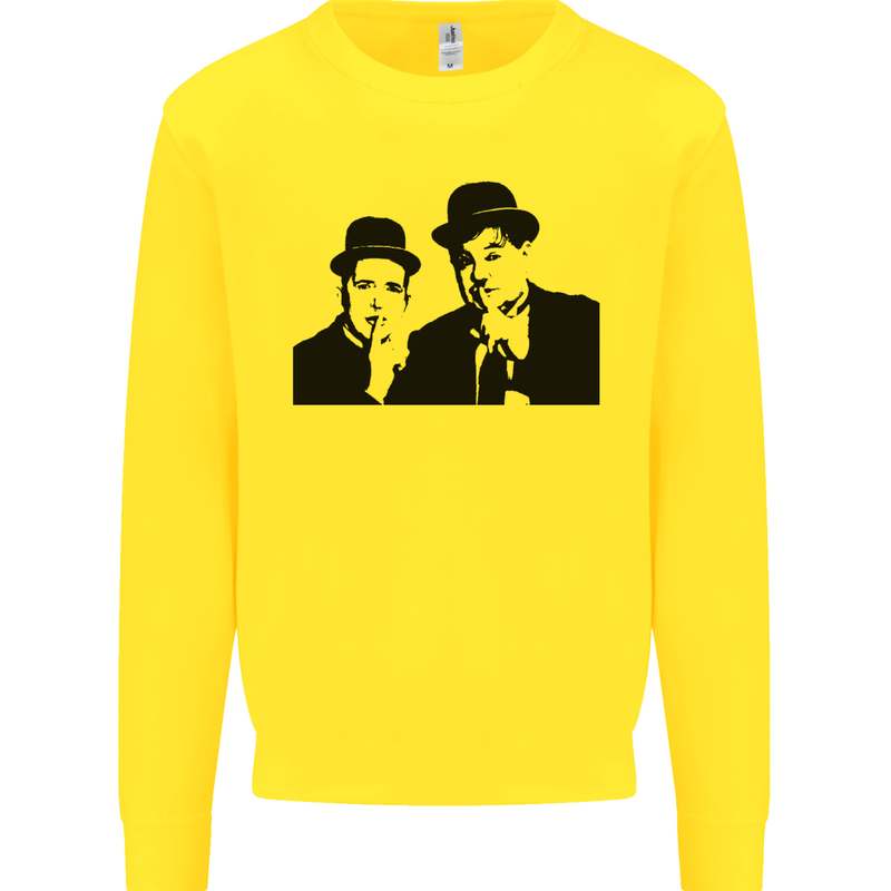 Dick and Doof Aka Laurel & Hardy Mens Sweatshirt Jumper Yellow