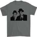 Dick and Doof Aka Laurel & Hardy Mens T-Shirt Cotton Gildan Charcoal