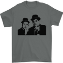 Dick and Doof Aka Laurel & Hardy Mens T-Shirt Cotton Gildan Charcoal