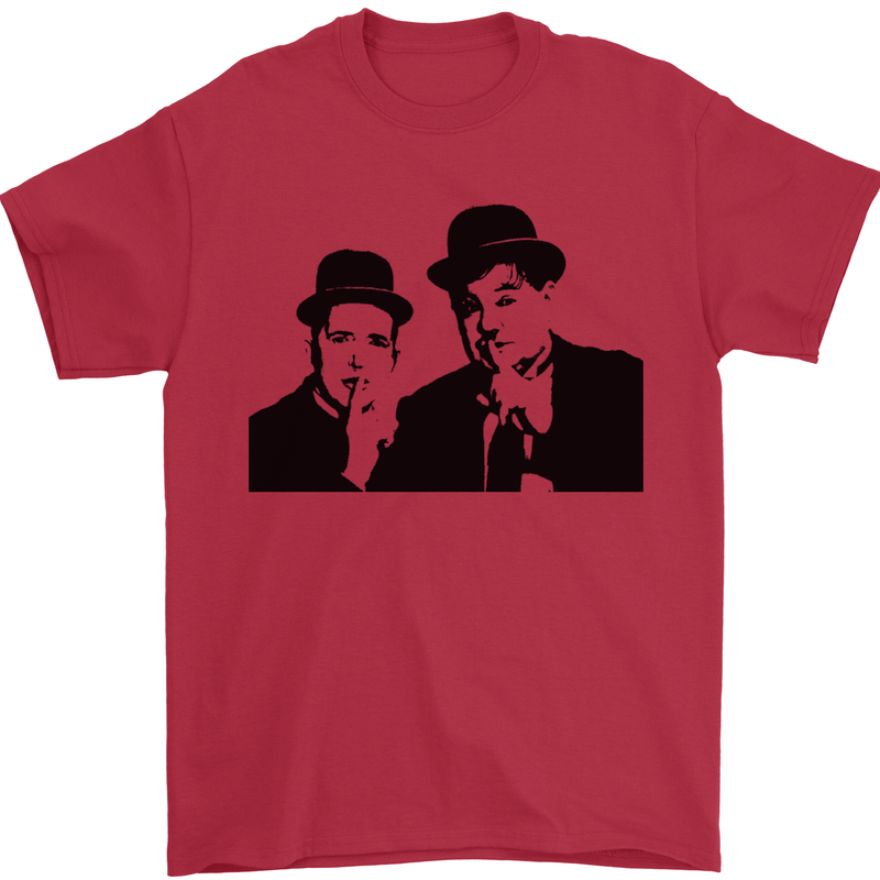 Dick and Doof Aka Laurel & Hardy Mens T-Shirt Cotton Gildan Red