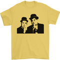 Dick and Doof Aka Laurel & Hardy Mens T-Shirt Cotton Gildan Yellow