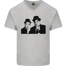 Dick and Doof Aka Laurel & Hardy Mens V-Neck Cotton T-Shirt Sports Grey