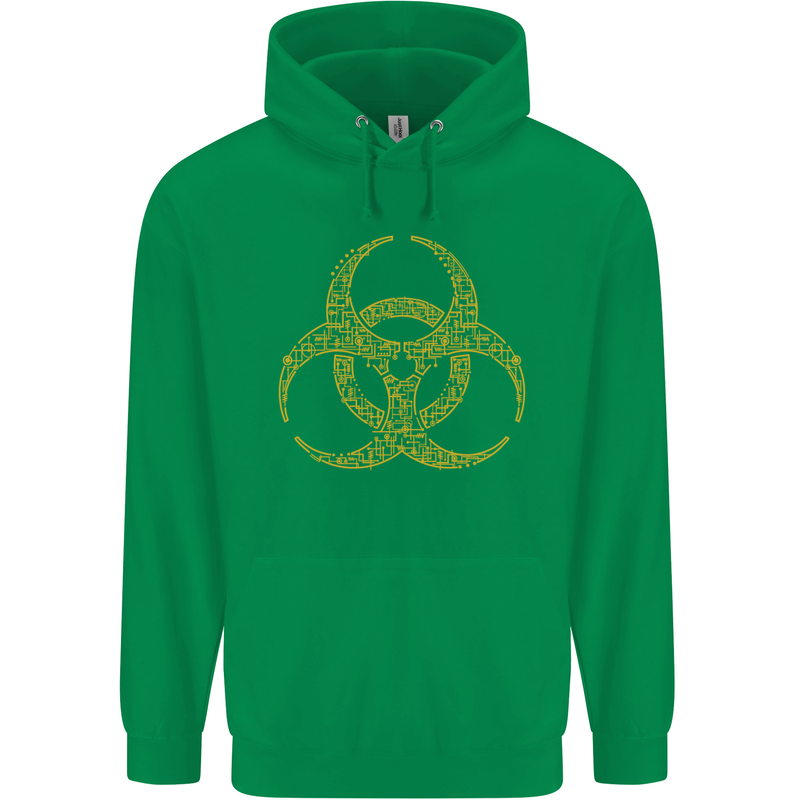 Digital Biohazard Gaming Gamer Zombie Childrens Kids Hoodie Irish Green
