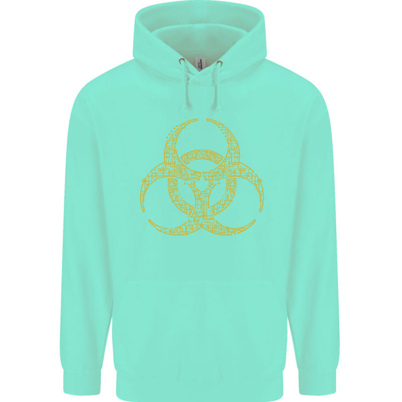 Digital Biohazard Gaming Gamer Zombie Childrens Kids Hoodie Peppermint