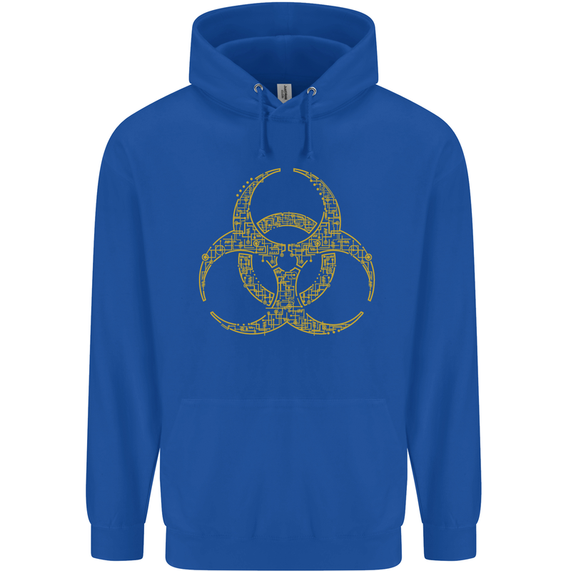 Digital Biohazard Gaming Gamer Zombie Childrens Kids Hoodie Royal Blue