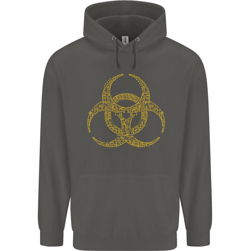 Digital Biohazard Gaming Gamer Zombie Childrens Kids Hoodie Storm Grey