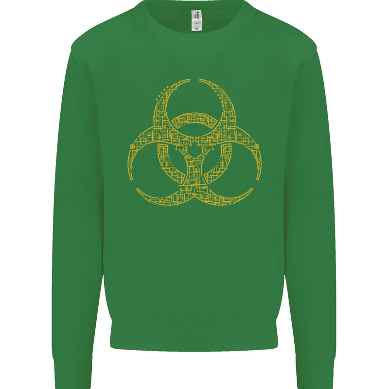 Digital Biohazard Gaming Gamer Zombie Kids Sweatshirt Jumper Irish Green