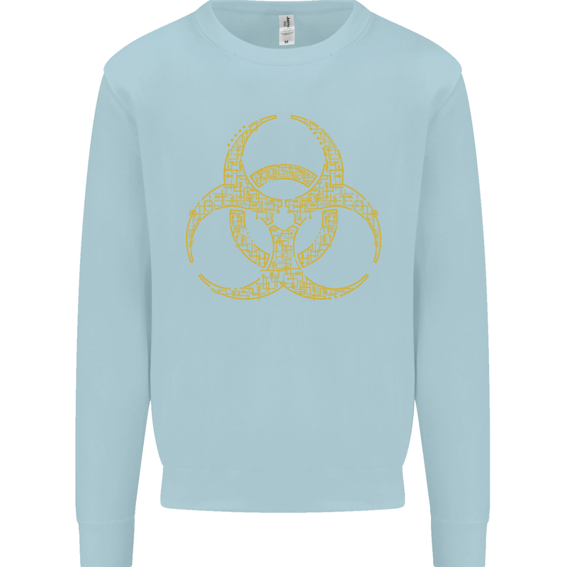 Digital Biohazard Gaming Gamer Zombie Kids Sweatshirt Jumper Light Blue