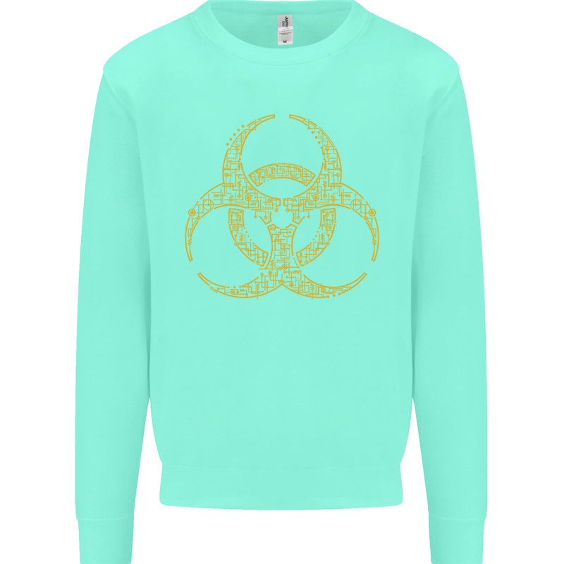 Digital Biohazard Gaming Gamer Zombie Kids Sweatshirt Jumper Peppermint