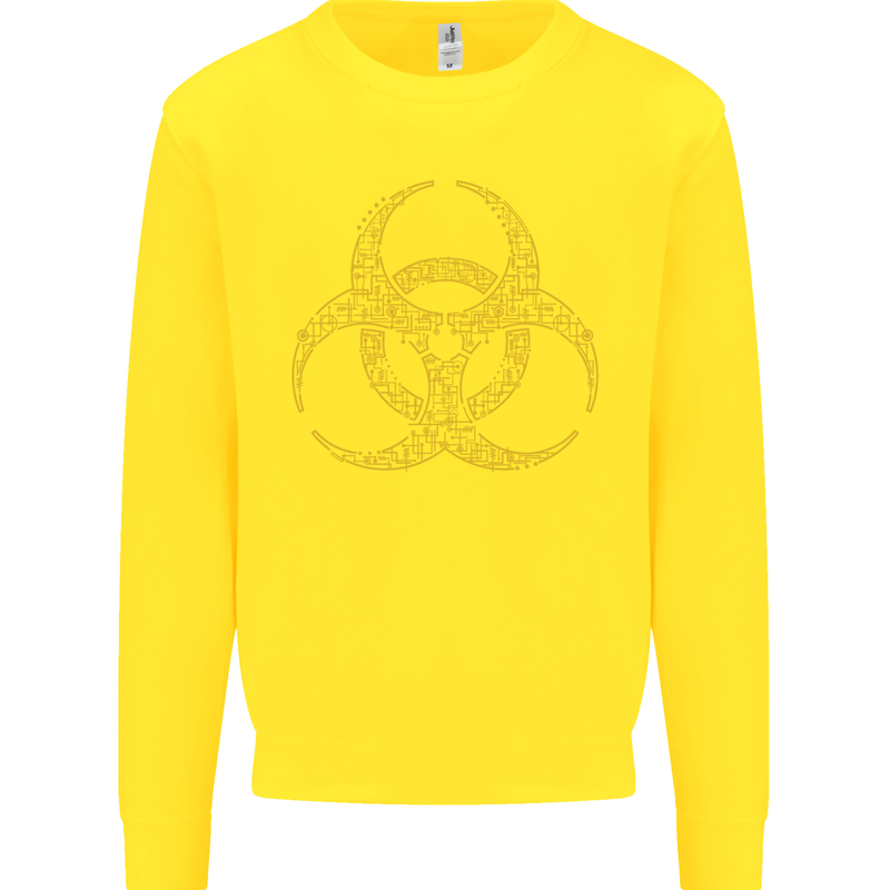 Digital Biohazard Gaming Gamer Zombie Kids Sweatshirt Jumper Yellow