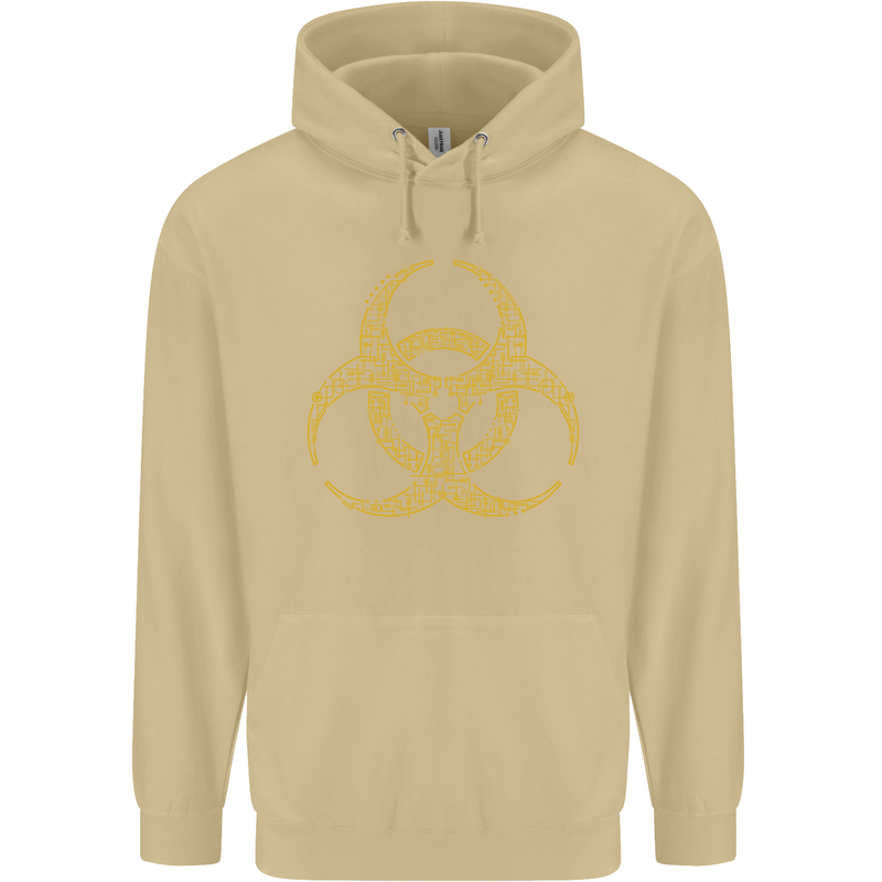 Digital Biohazard Gaming Gamer Zombie Mens 80% Cotton Hoodie Sand