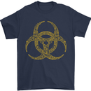 Digital Biohazard Gaming Gamer Zombie Mens T-Shirt Cotton Gildan Navy Blue