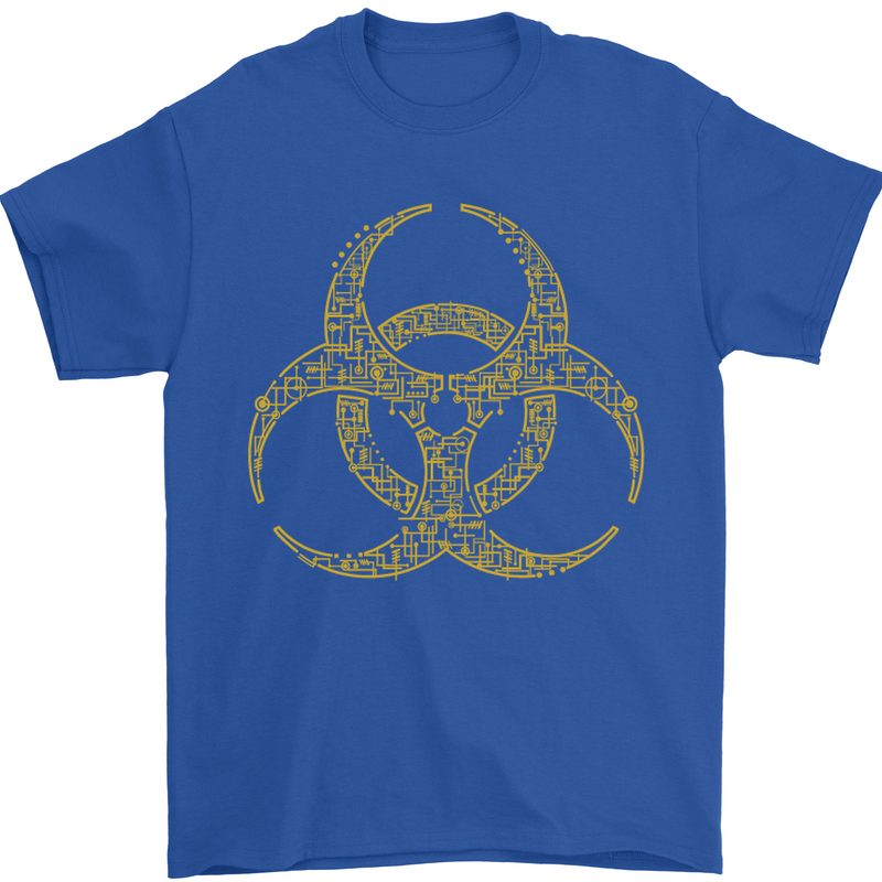 Digital Biohazard Gaming Gamer Zombie Mens T-Shirt Cotton Gildan Royal Blue