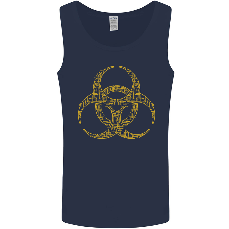 Digital Biohazard Gaming Gamer Zombie Mens Vest Tank Top Navy Blue