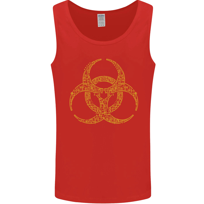 Digital Biohazard Gaming Gamer Zombie Mens Vest Tank Top Red