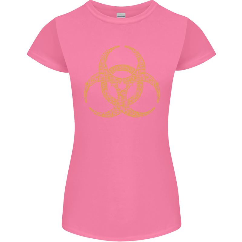 Digital Biohazard Gaming Gamer Zombie Womens Petite Cut T-Shirt Azalea