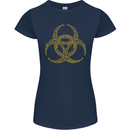 Digital Biohazard Gaming Gamer Zombie Womens Petite Cut T-Shirt Navy Blue