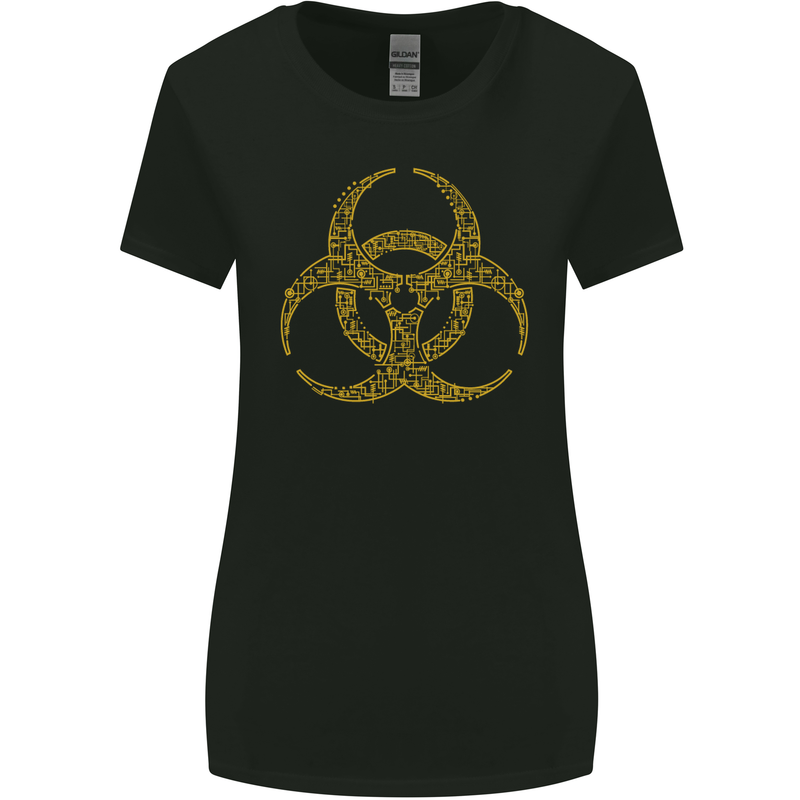 Digital Biohazard Gaming Gamer Zombie Womens Wider Cut T-Shirt Black