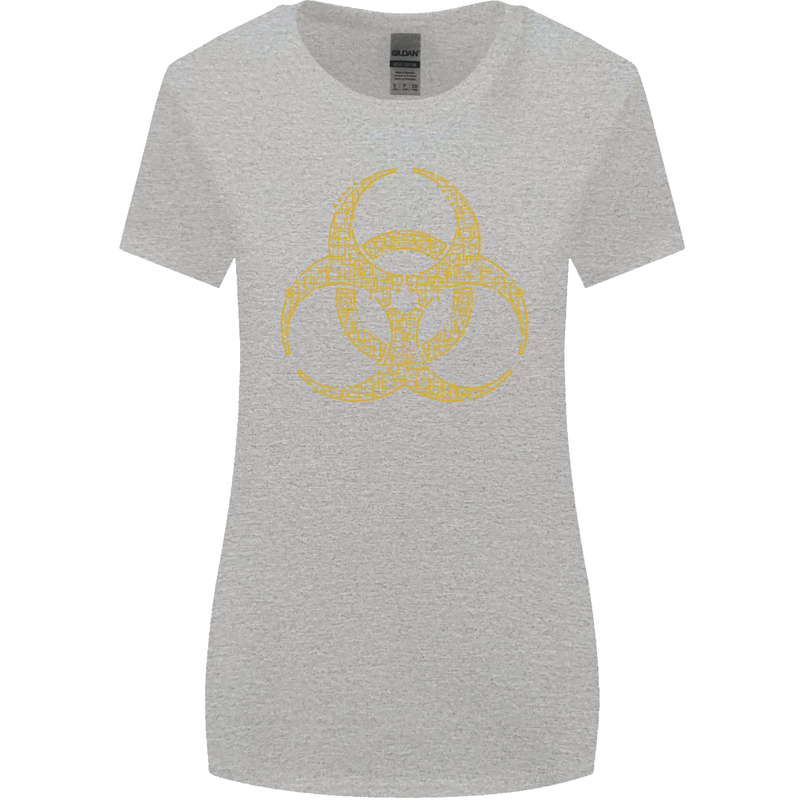Digital Biohazard Gaming Gamer Zombie Womens Wider Cut T-Shirt Sports Grey