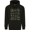 Dinosaur Alphabet T-Rex Funny Childrens Kids Hoodie Black