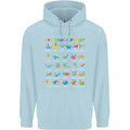 Dinosaur Alphabet T-Rex Funny Childrens Kids Hoodie Light Blue