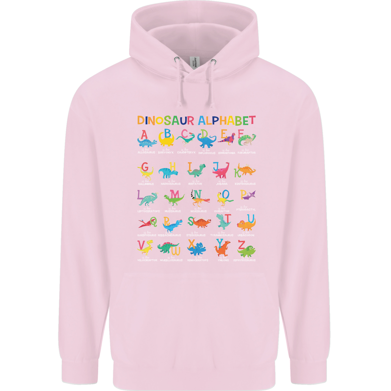 Dinosaur Alphabet T-Rex Funny Childrens Kids Hoodie Light Pink