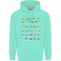 Dinosaur Alphabet T-Rex Funny Childrens Kids Hoodie Peppermint