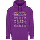 Dinosaur Alphabet T-Rex Funny Childrens Kids Hoodie Purple