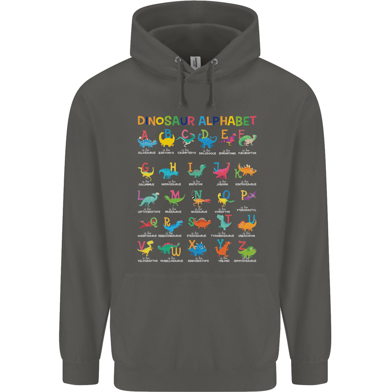Dinosaur Alphabet T-Rex Funny Childrens Kids Hoodie Storm Grey