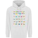 Dinosaur Alphabet T-Rex Funny Childrens Kids Hoodie White
