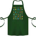 Dinosaur Alphabet T-Rex Funny Cotton Apron 100% Organic Forest Green